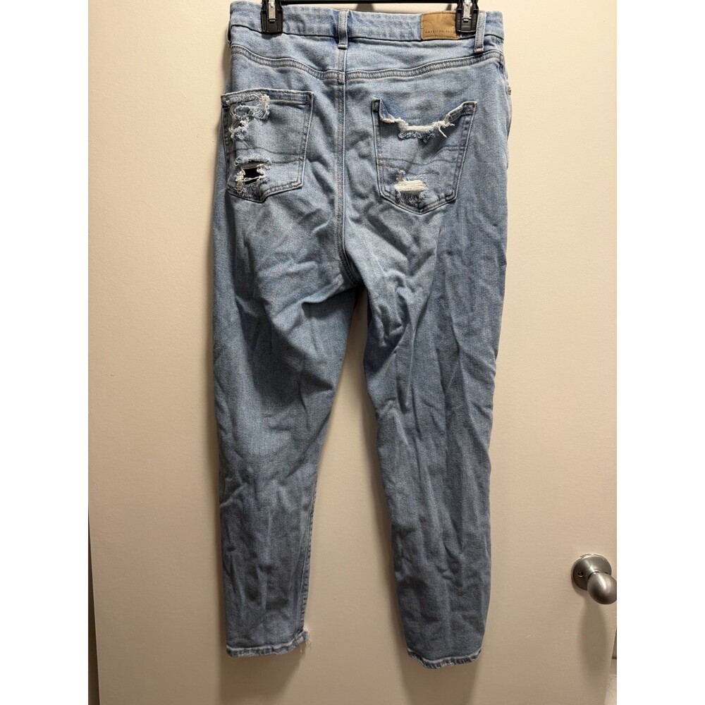 American Eagle Stretch Ripped Curvy Mom Jeans 8 - Picture 6 of 9
